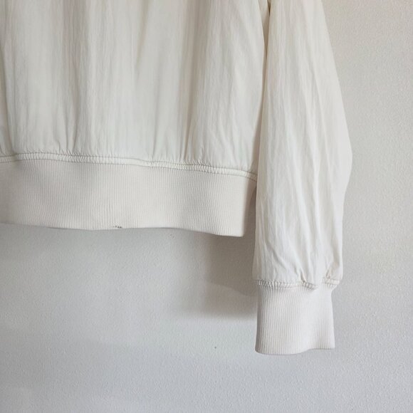 Old Navy White Puffer Oversized Crop Jacket Running Workout Lightweight Coat - Picture 8 of 11